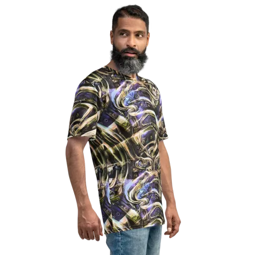 Violet Riptide on a Men's Crew Neck T-Shirt