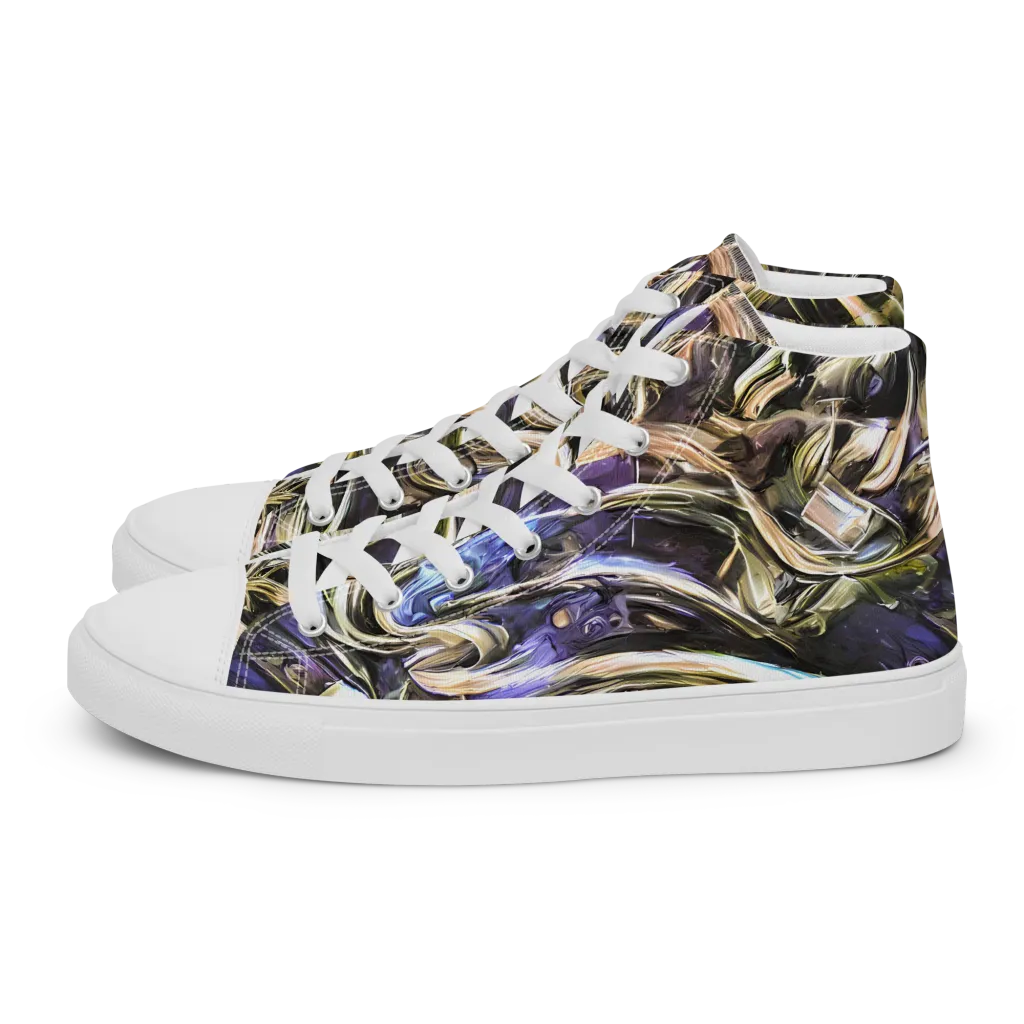 Violet Riptide on Men's High Top Canvas Shoes — Left