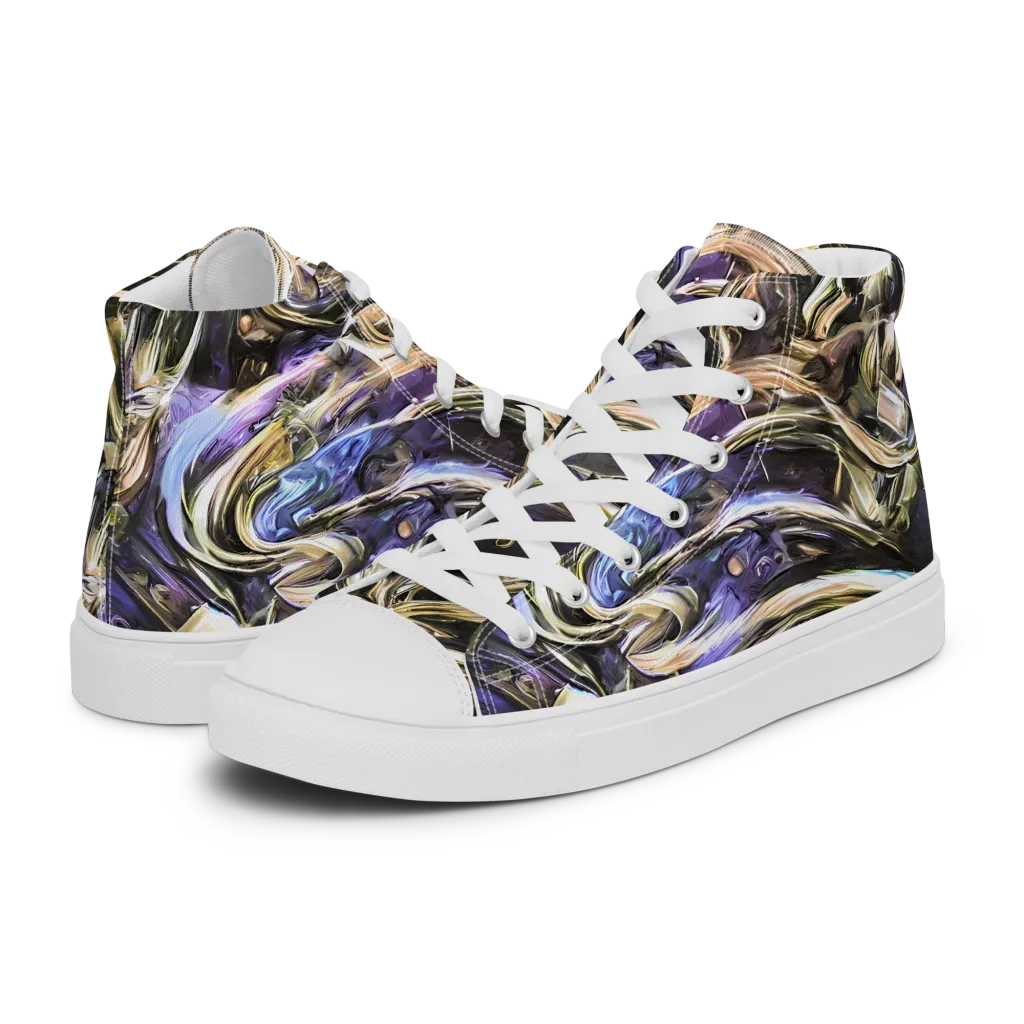 Violet Riptide on Men's High Top Canvas Shoes — Left