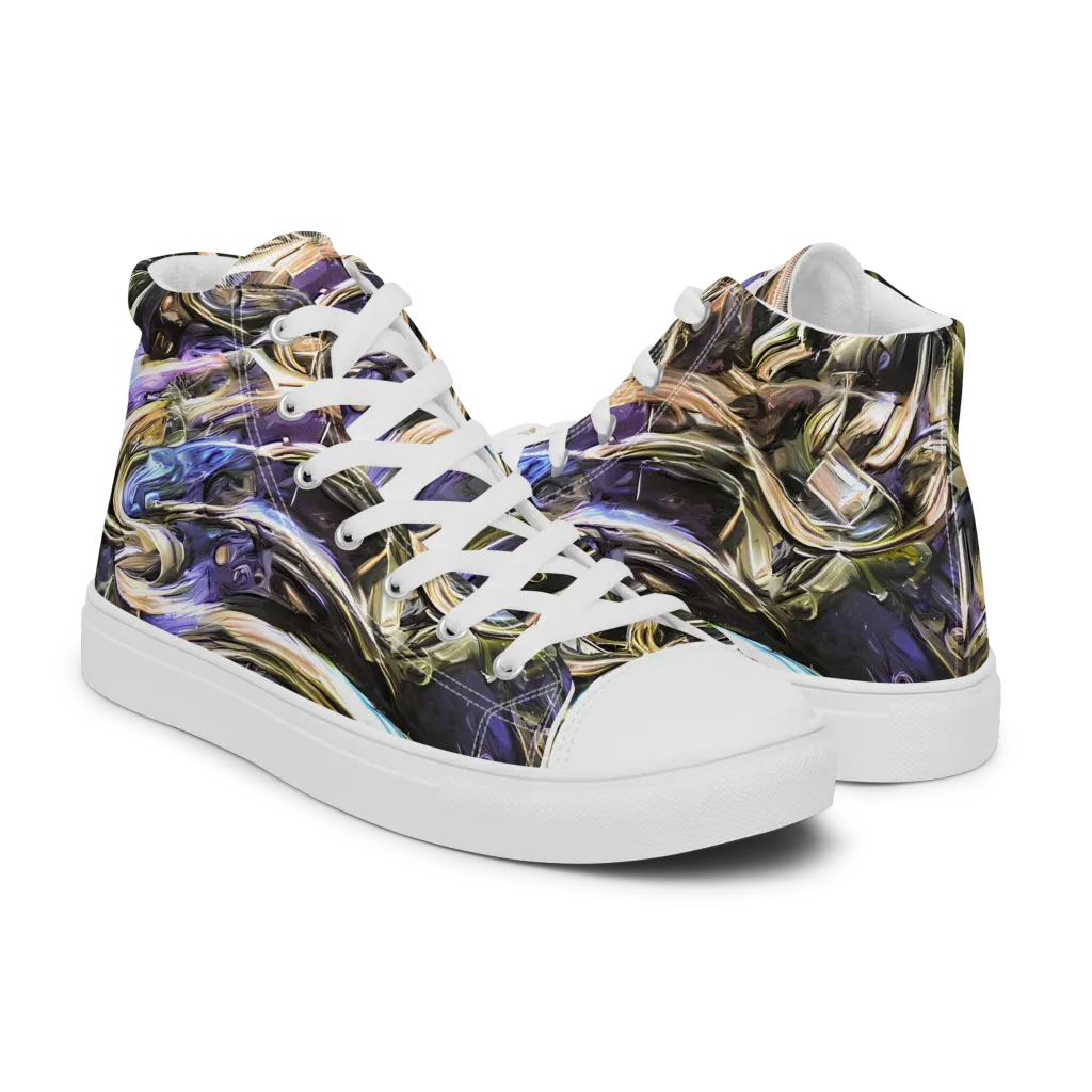 Violet Riptide on Men's High Top Canvas Shoes — Right