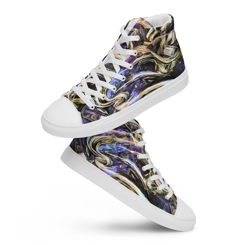 Violet Riptide on Men's High Top Canvas Shoes — Front