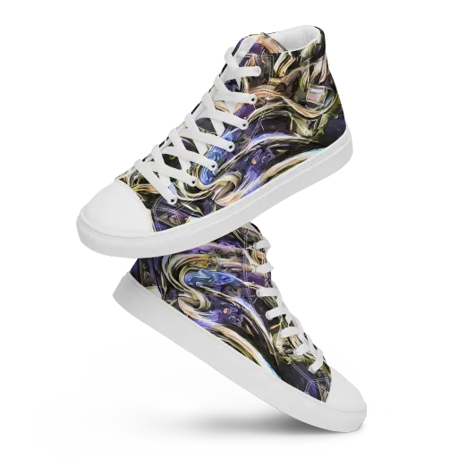 Violet Riptide on a Men's High Top Canvas Shoes