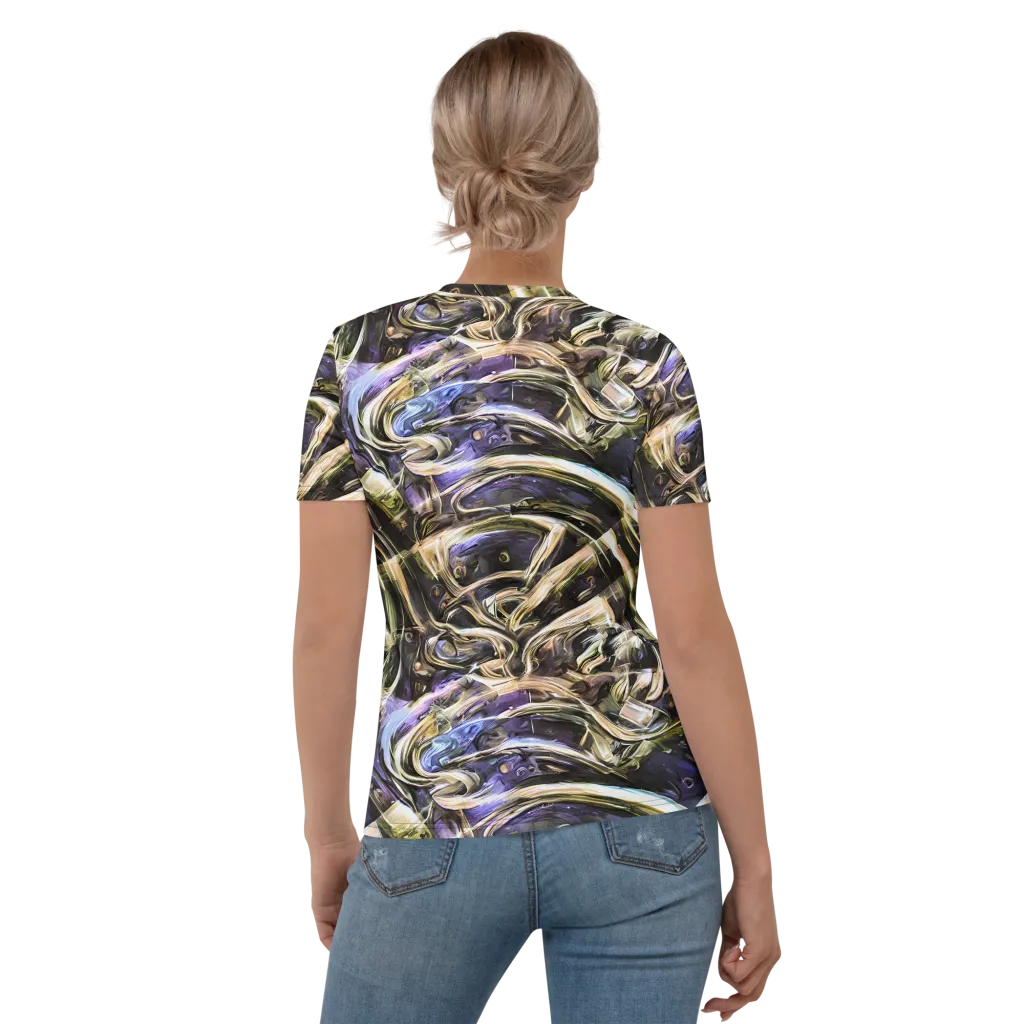 Violet Riptide on Women's Crew Neck T-Shirt — Back