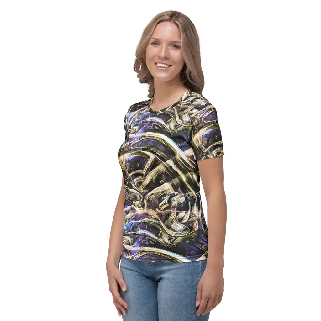 Violet Riptide on Women's Crew Neck T-Shirt — Left