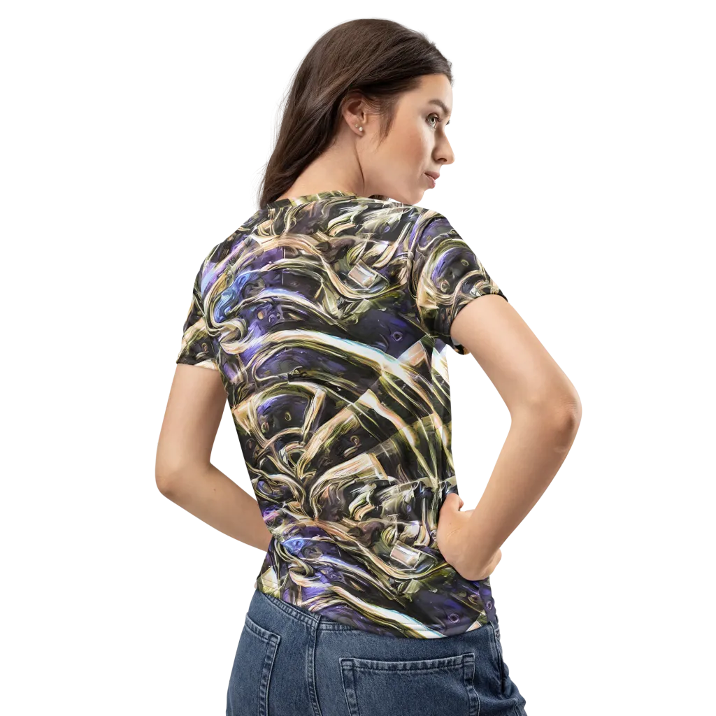 Violet Riptide on Women's Crew Neck T-Shirt — Back
