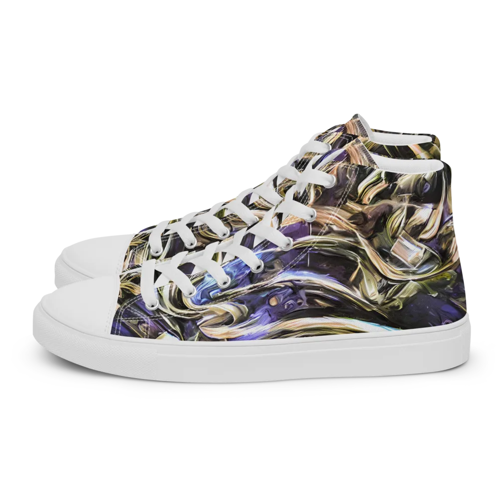 Violet Riptide on Women's High Top Canvas Shoes — Left
