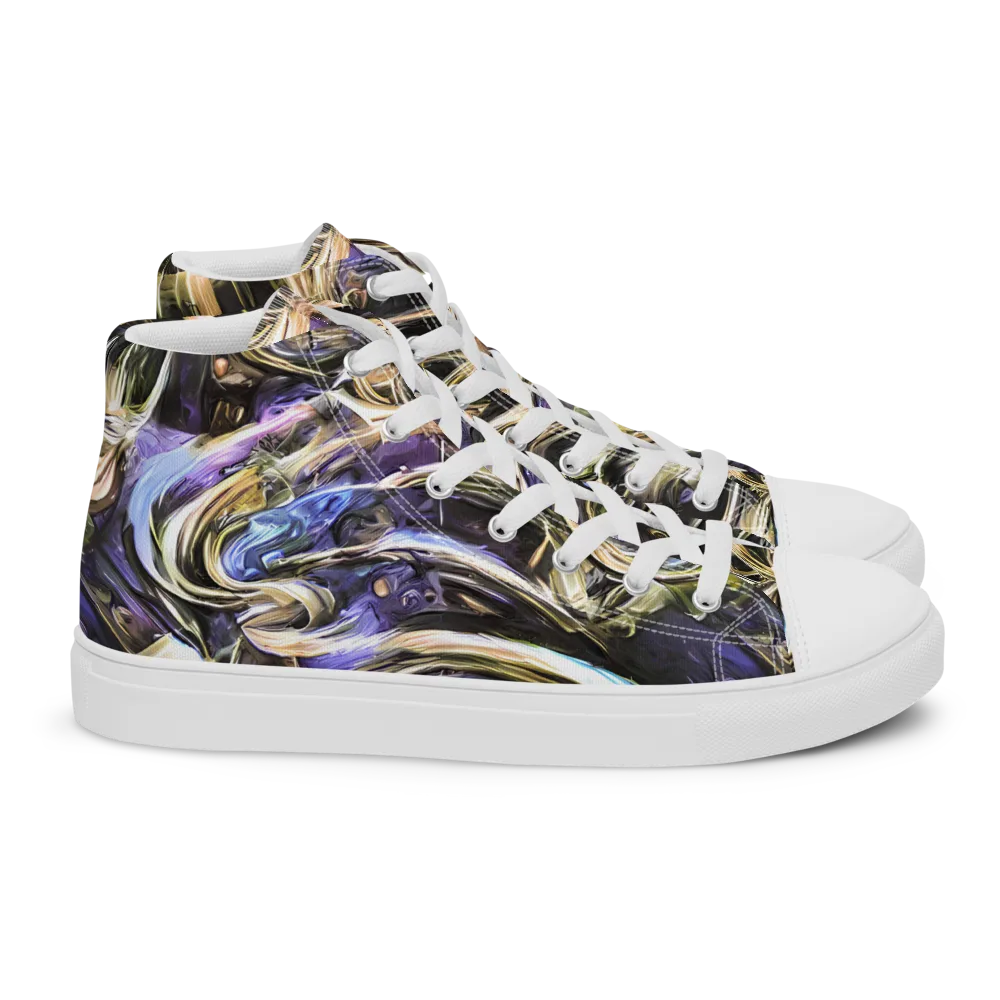 Violet Riptide on Women's High Top Canvas Shoes — Right