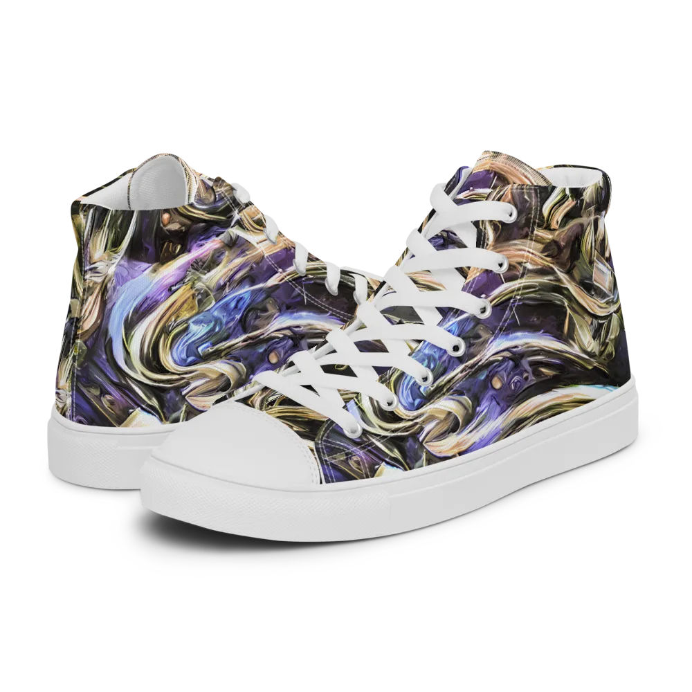 Violet Riptide on Women's High Top Canvas Shoes — Left