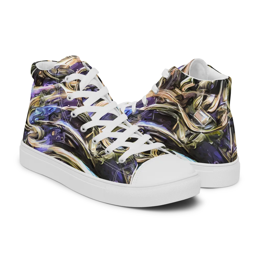 Violet Riptide on Women's High Top Canvas Shoes — Right