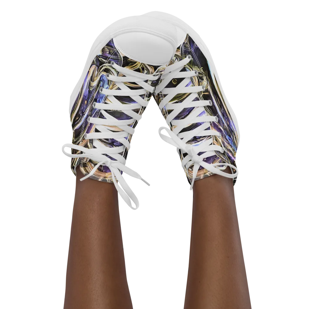 Violet Riptide on Women's High Top Canvas Shoes — Front