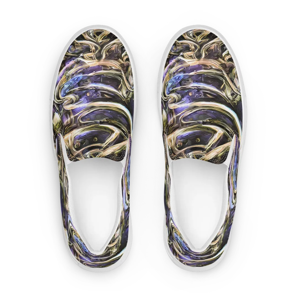 Violet Riptide on Men's Slip-On Canvas Shoes — Front