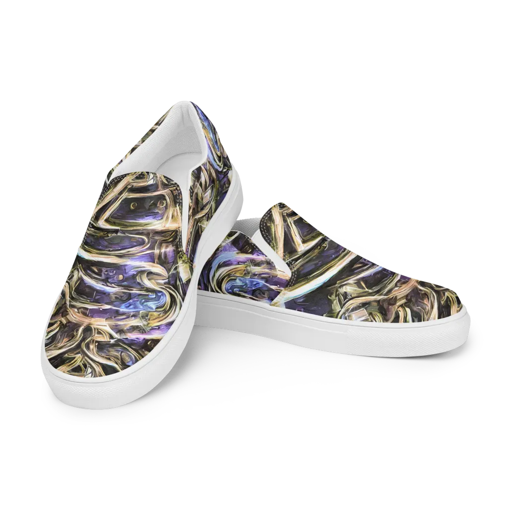 Violet Riptide on Men's Slip-On Canvas Shoes — Left Front