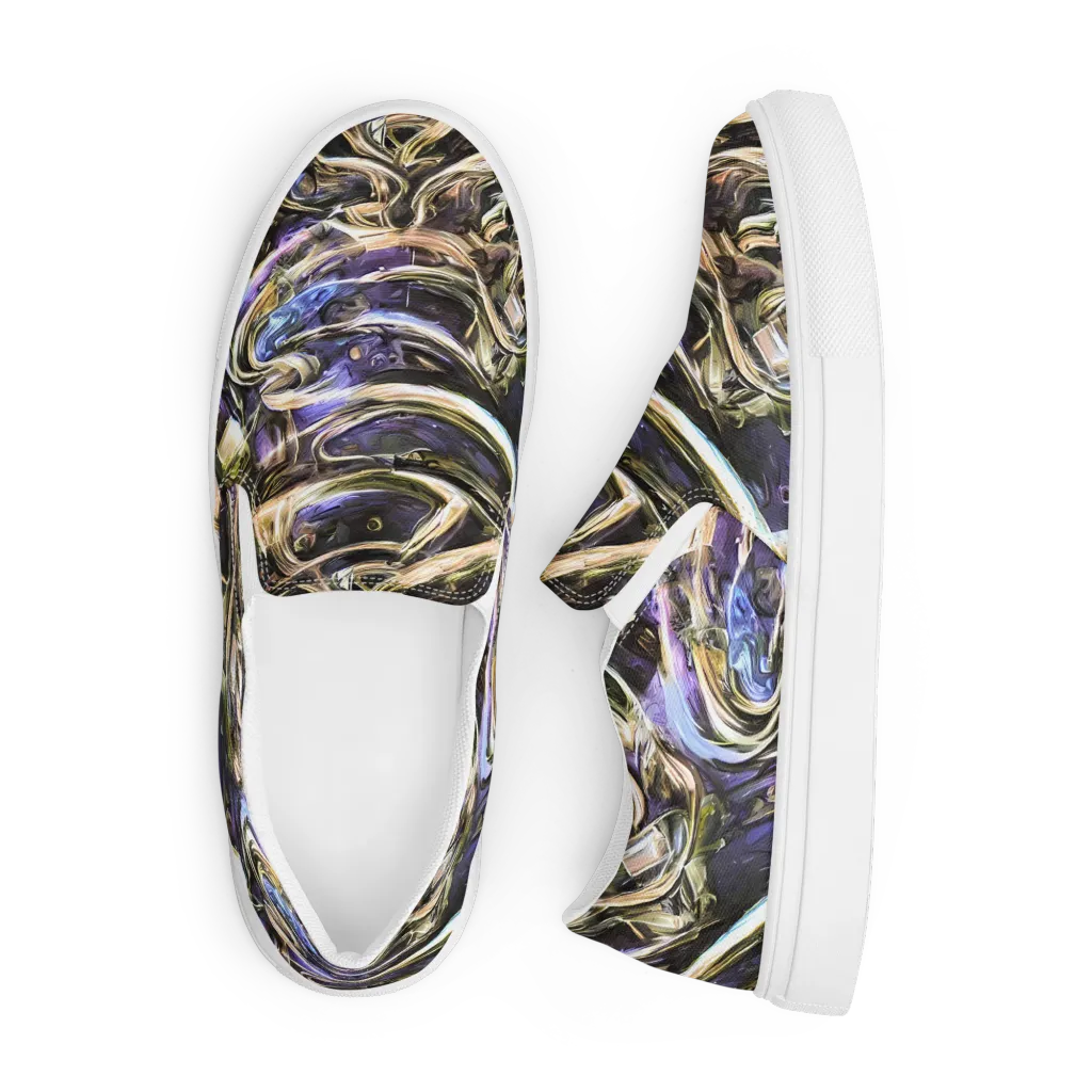 Violet Riptide on Men's Slip-On Canvas Shoes — Front
