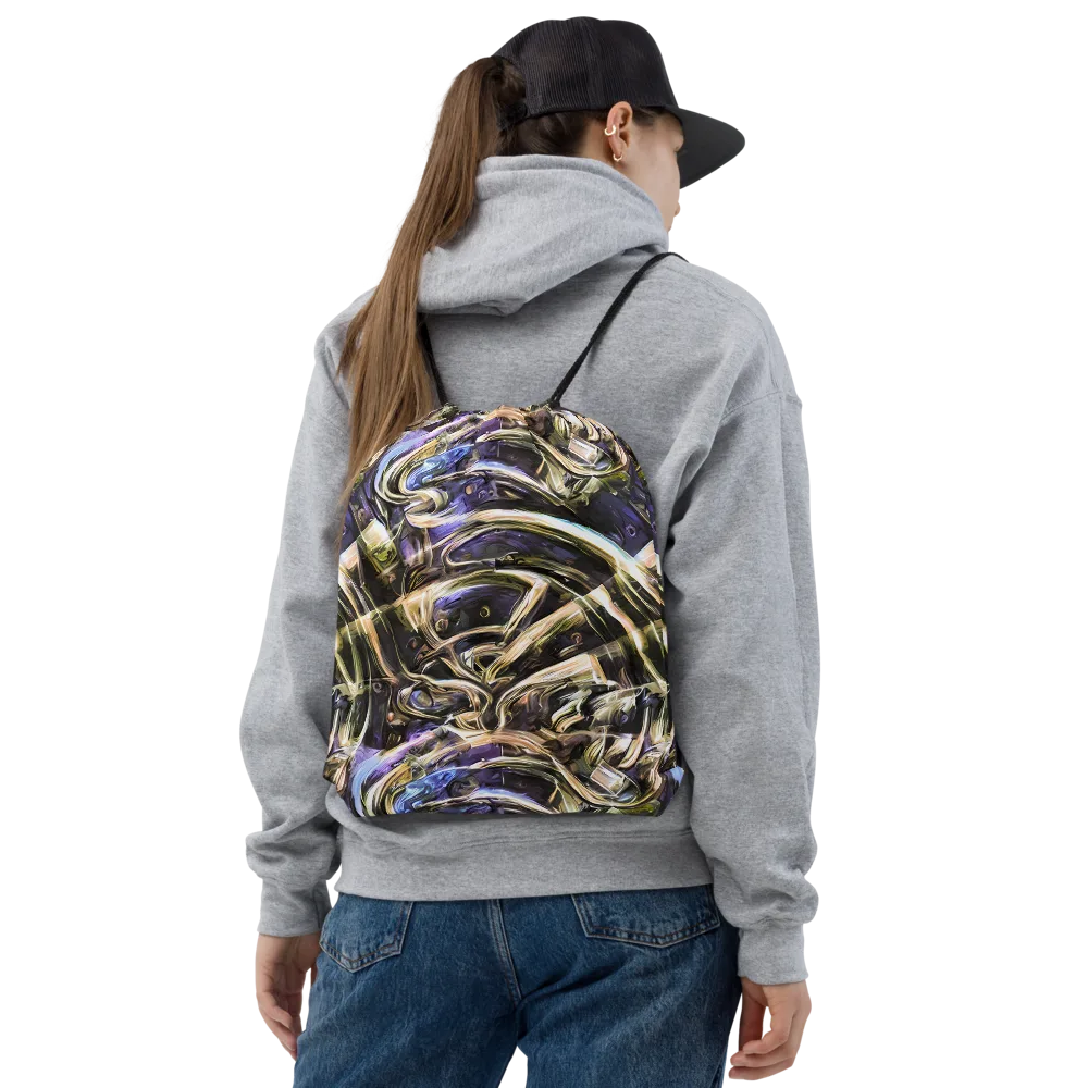 Violet Riptide on Drawstring Bag — Front