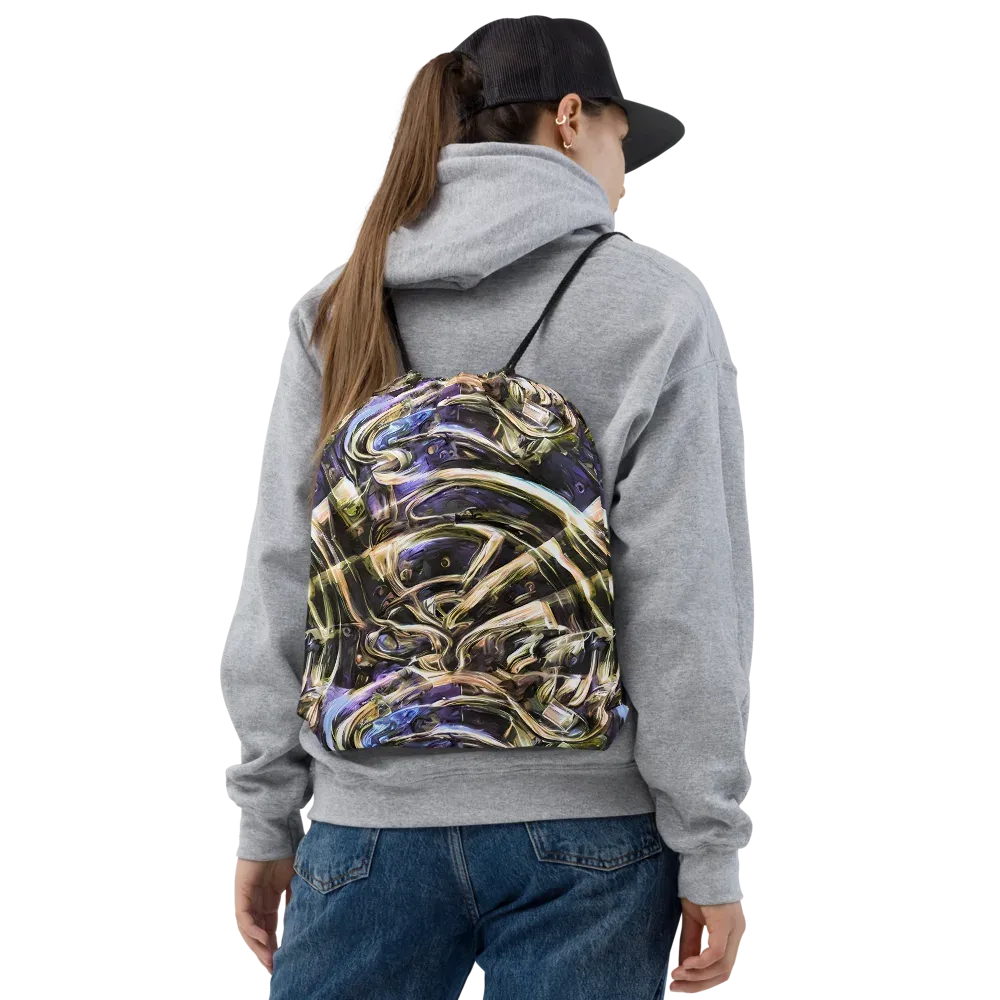 Violet Riptide on Drawstring Bag — Front