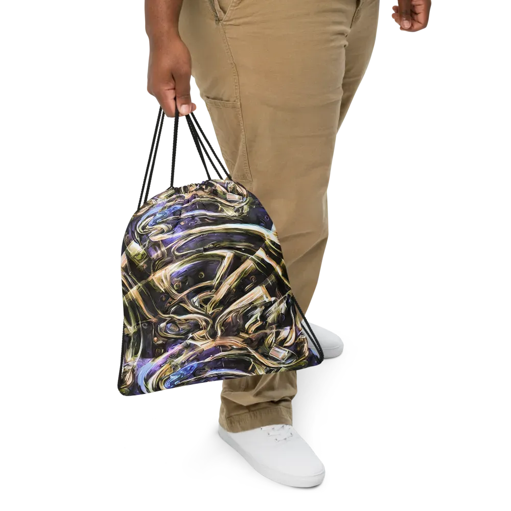 Violet Riptide on Drawstring Bag — Front