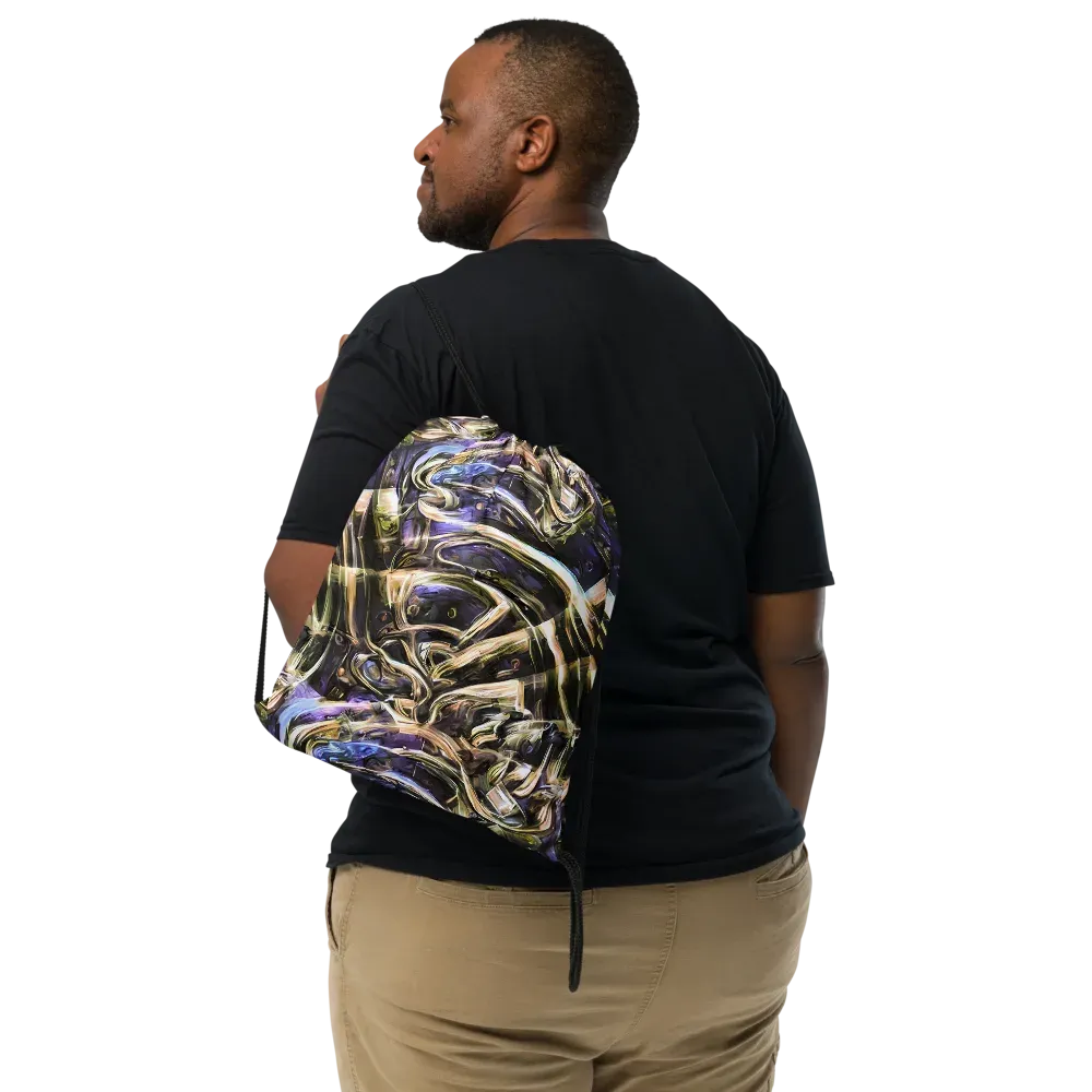 Violet Riptide on Drawstring Bag — Front