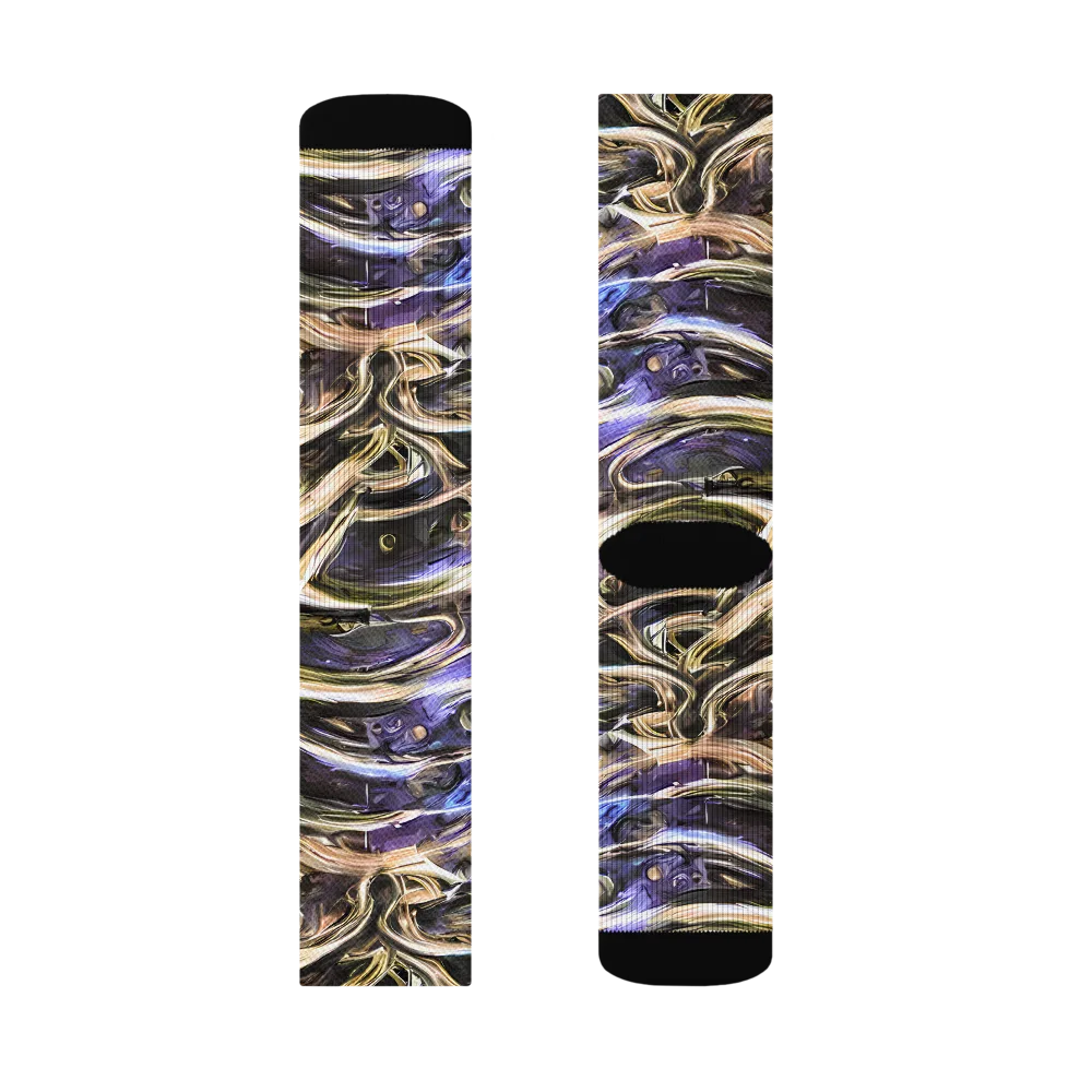 Violet Riptide on Socks — Left Sock