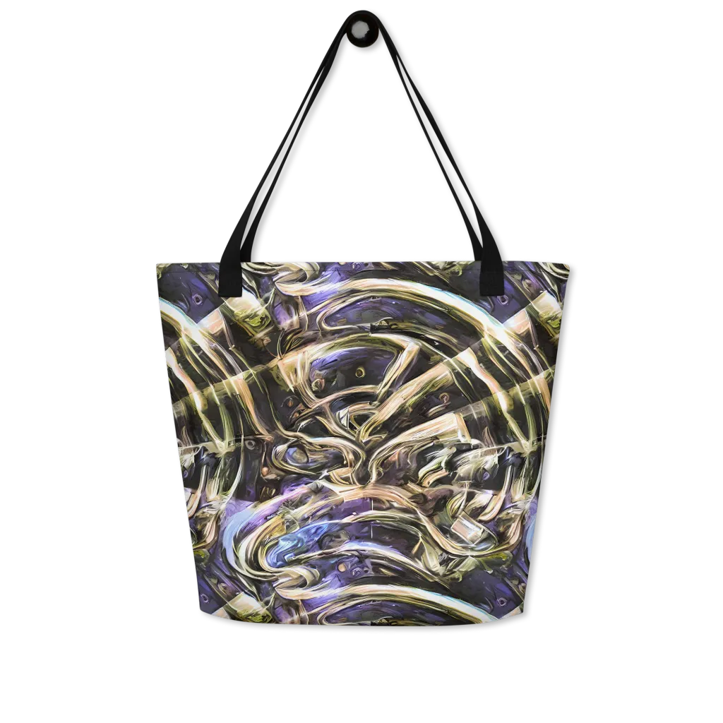 Violet Riptide on Large Tote Bag W/ Pocket — Front