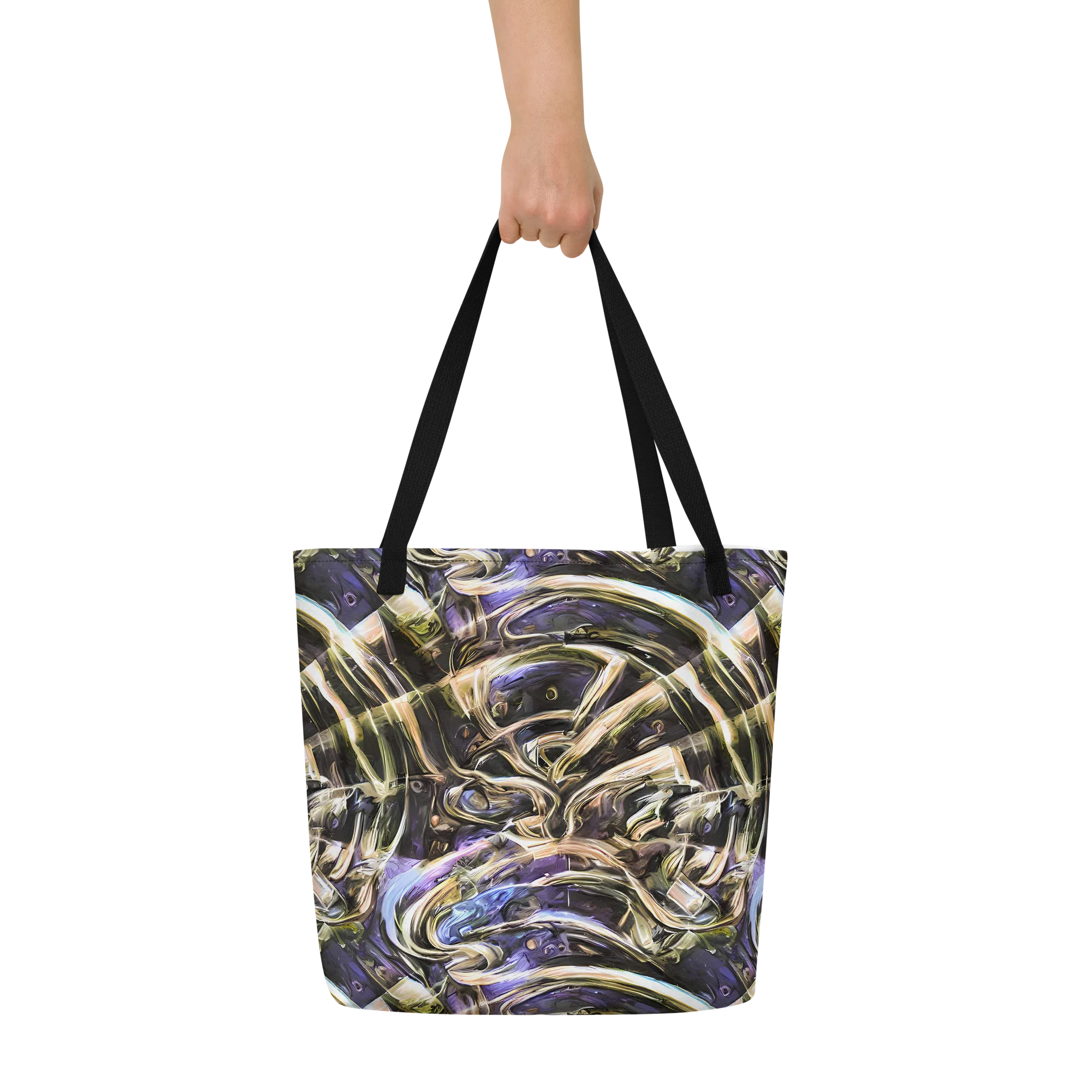 Violet Riptide on Large Tote Bag W/ Pocket — Front