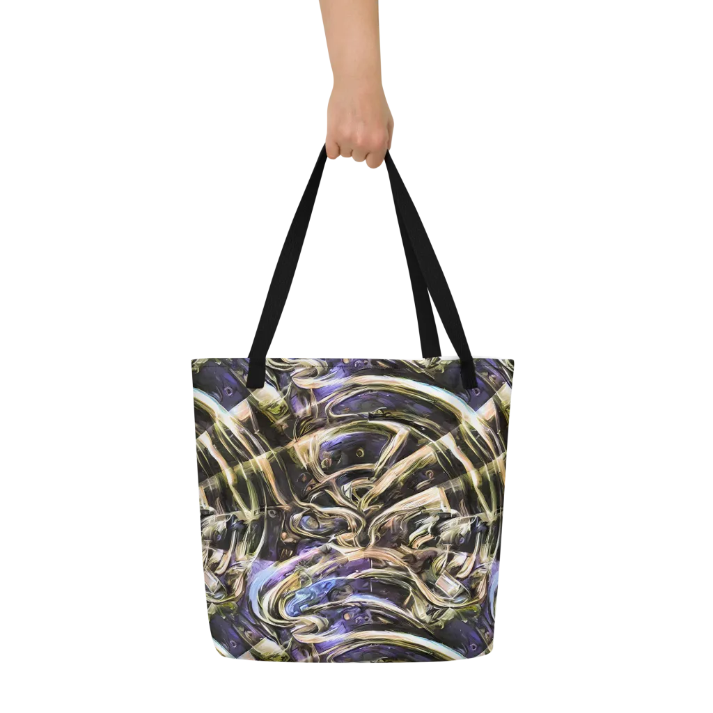 Violet Riptide on Large Tote Bag W/ Pocket — Front