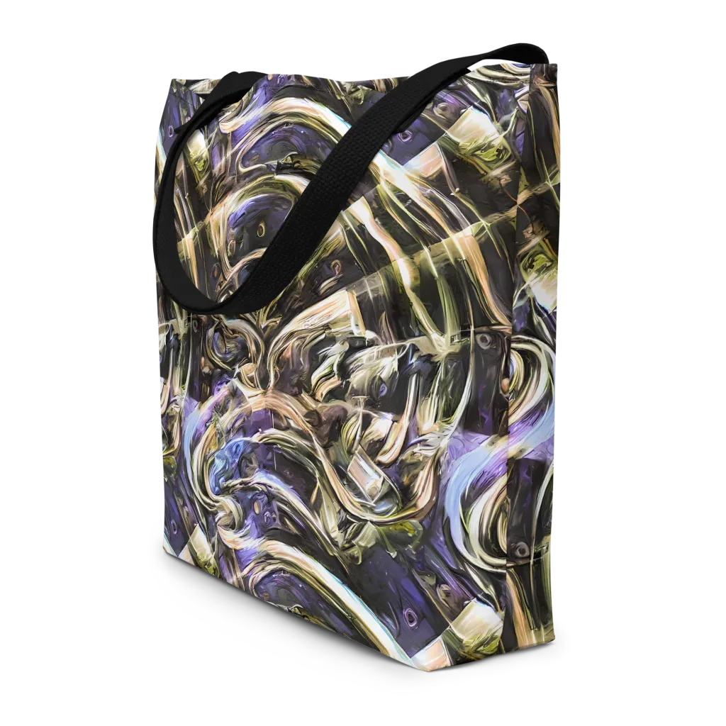 Violet Riptide on Large Tote Bag W/ Pocket — Front