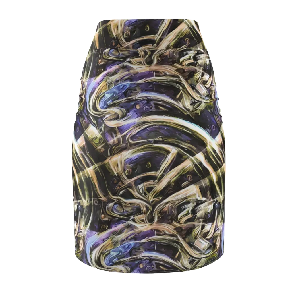 Violet Riptide on Pencil Skirt — Back