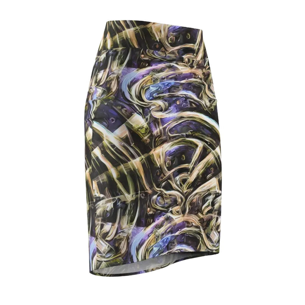 Violet Riptide on Pencil Skirt — Front Side