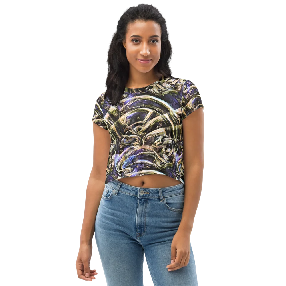 Violet Riptide on Crop Tee — Front