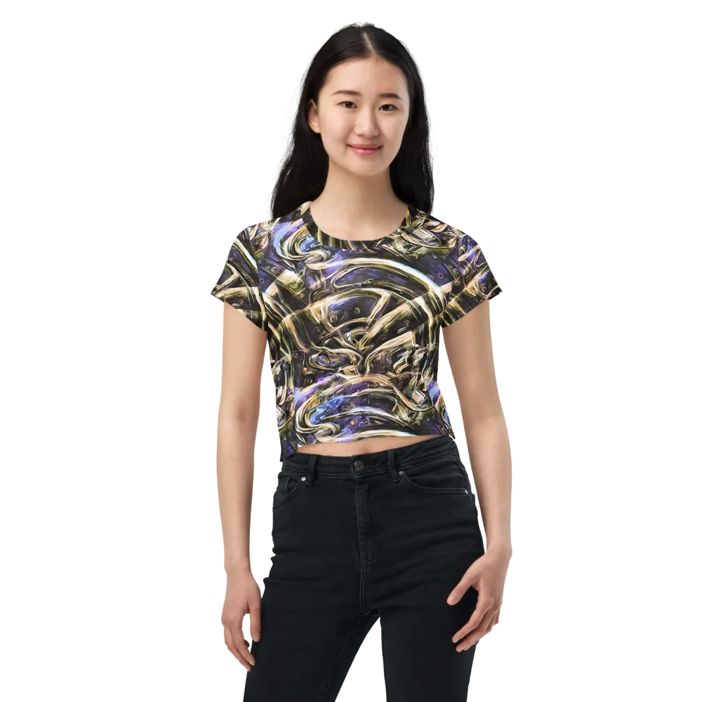 Violet Riptide on Crop Tee — Front