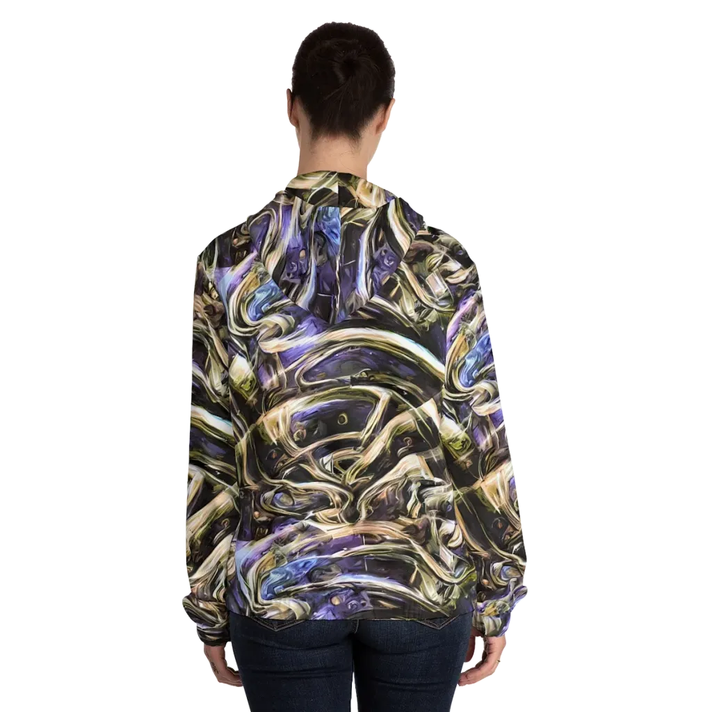 Violet Riptide on Women's Full-Zip Hoodie — Back On Person