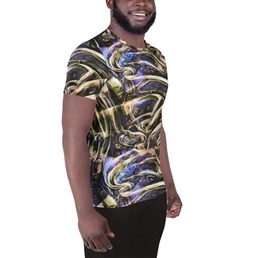 Violet Riptide on a Men's Athletic T-Shirt