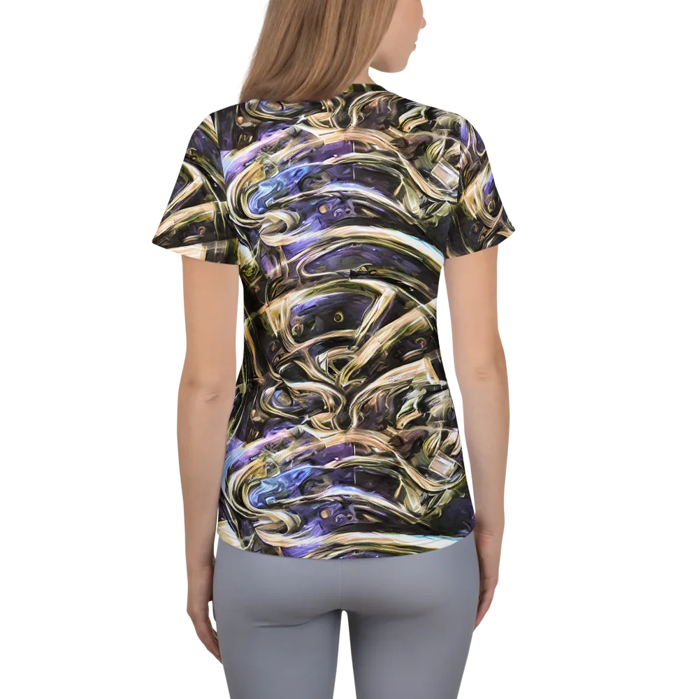 Violet Riptide on Women's Athletic T-Shirt — Back
