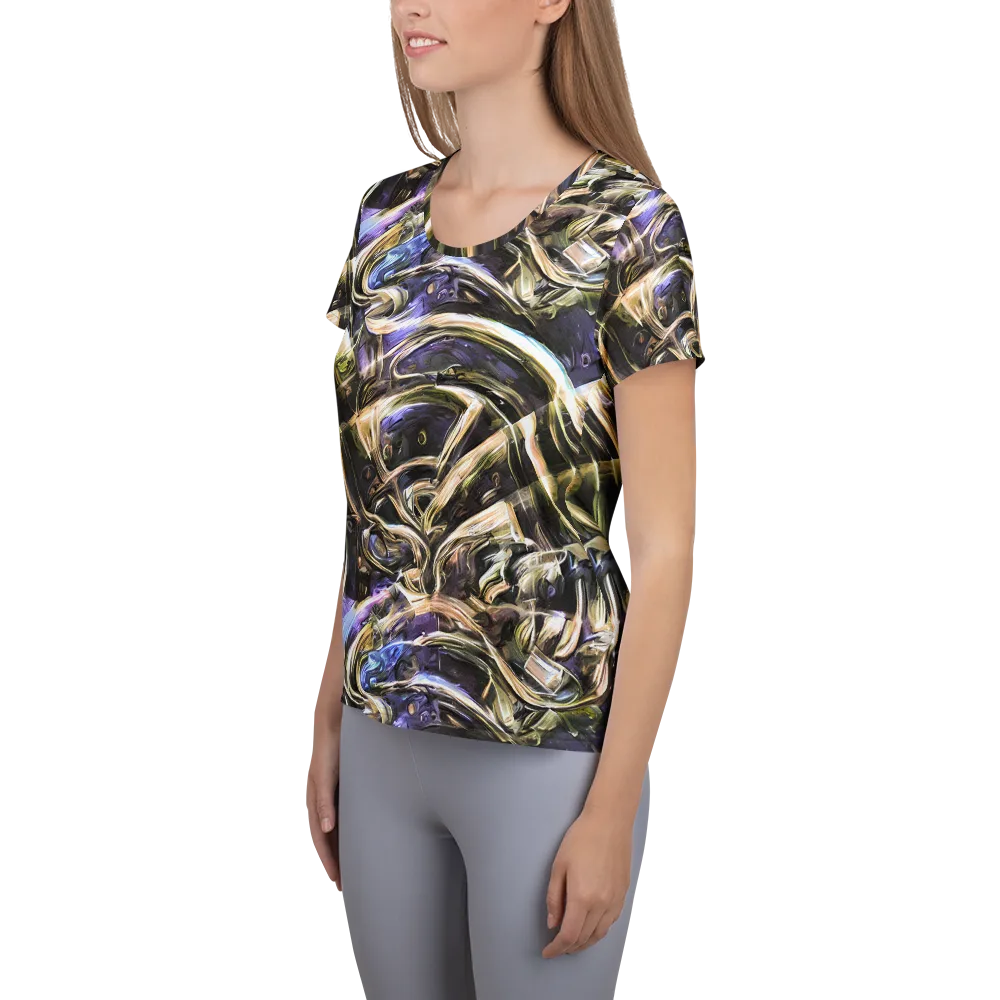 Violet Riptide on Women's Athletic T-Shirt — Left