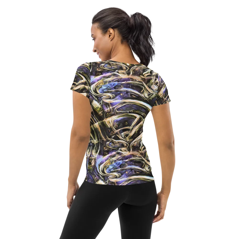 Violet Riptide on Women's Athletic T-Shirt — Back