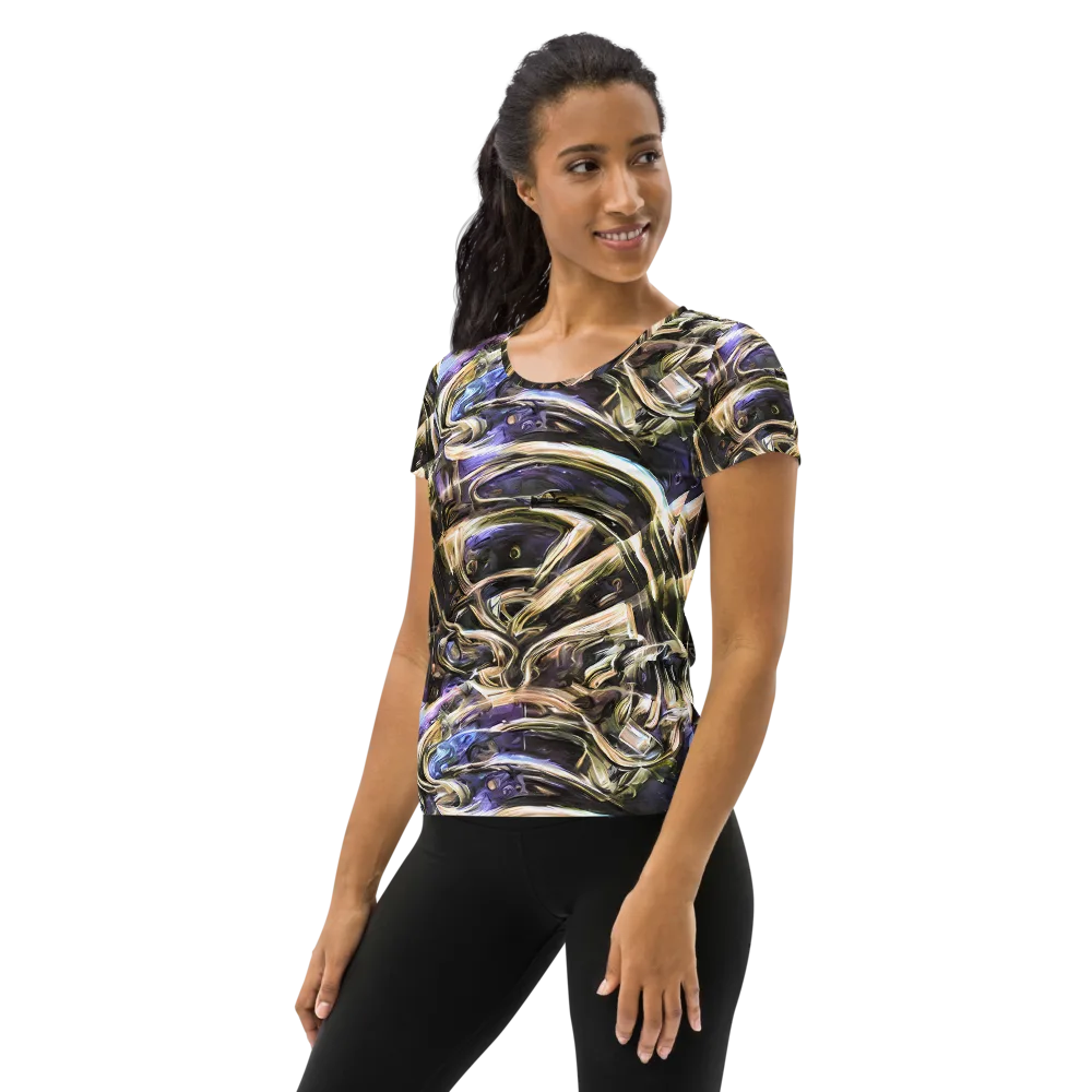 Violet Riptide on Women's Athletic T-Shirt — Left
