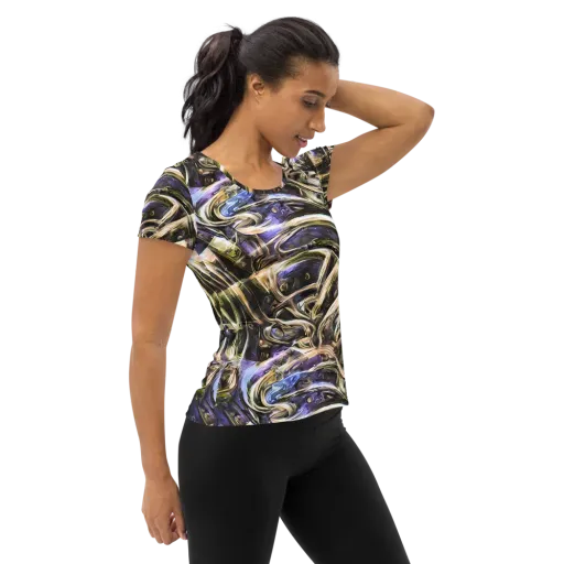 Violet Riptide on a Women's Athletic T-Shirt