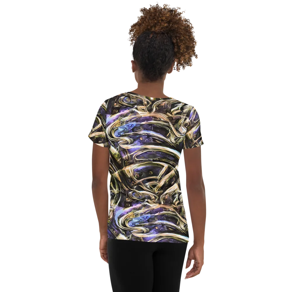 Violet Riptide on Women's Athletic T-Shirt — Back