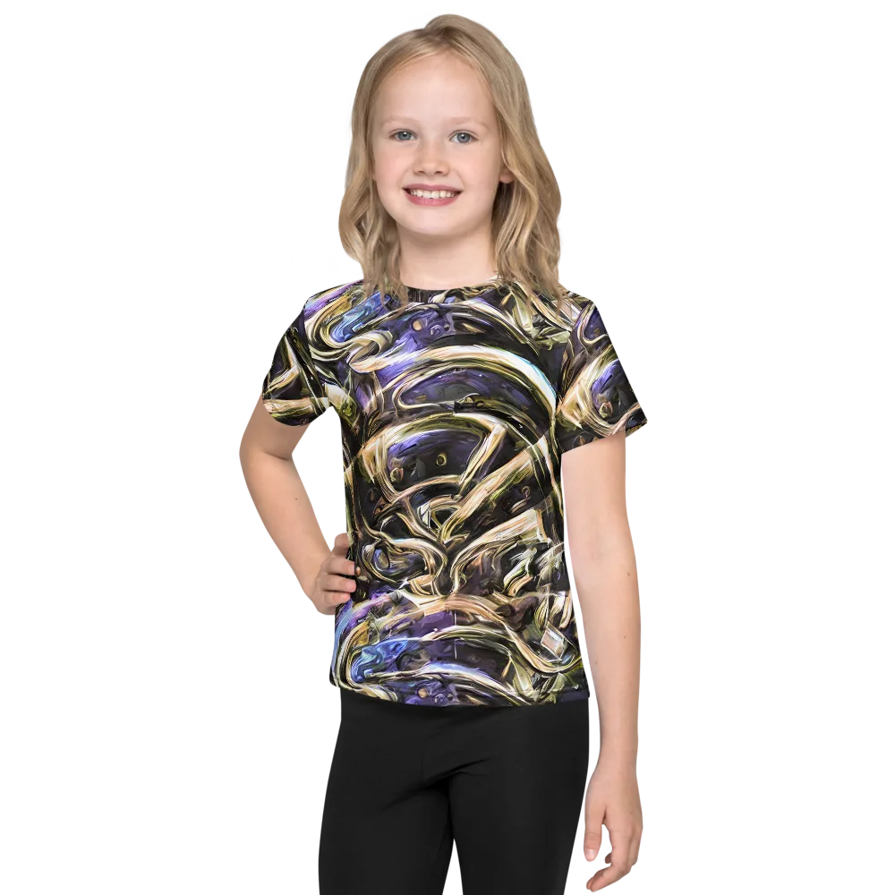 Violet Riptide on Kids Crew Neck T-Shirt — Front