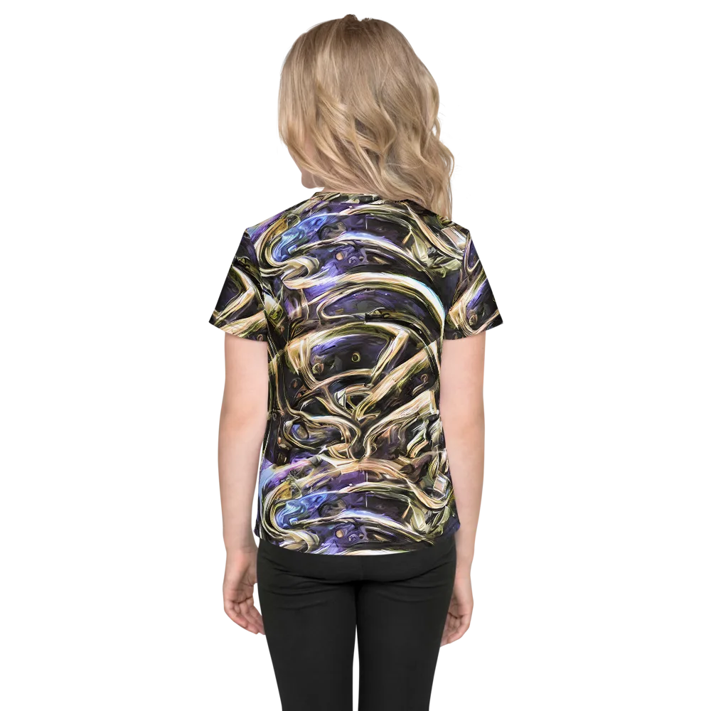 Violet Riptide on Kids Crew Neck T-Shirt — Back