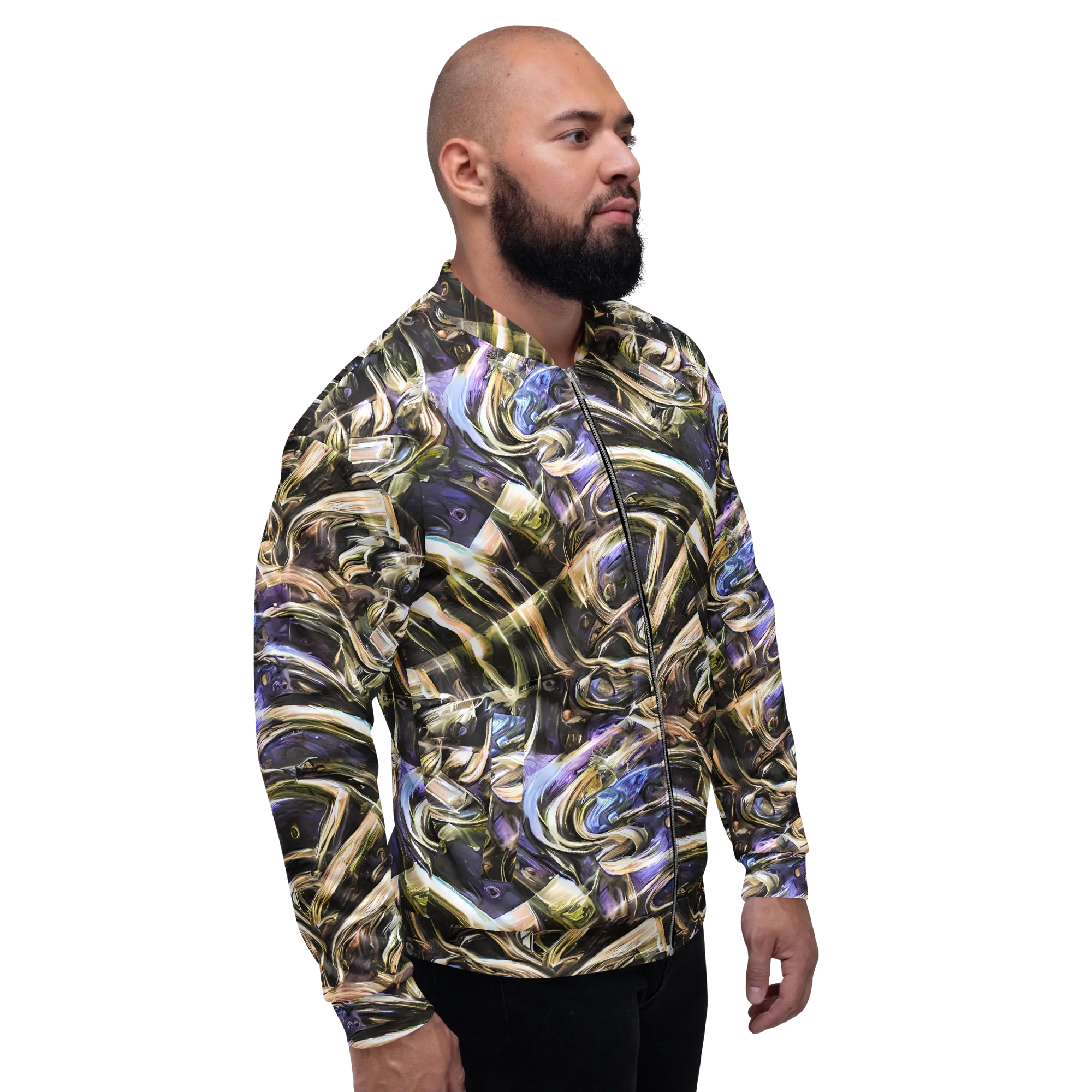 Violet Riptide on Bomber Jacket — Right