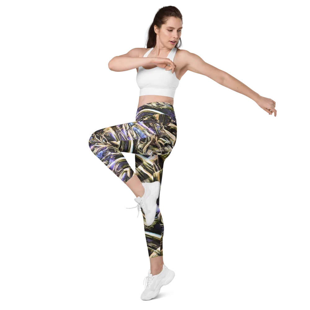 Violet Riptide on Leggings with Pockets — Left Front