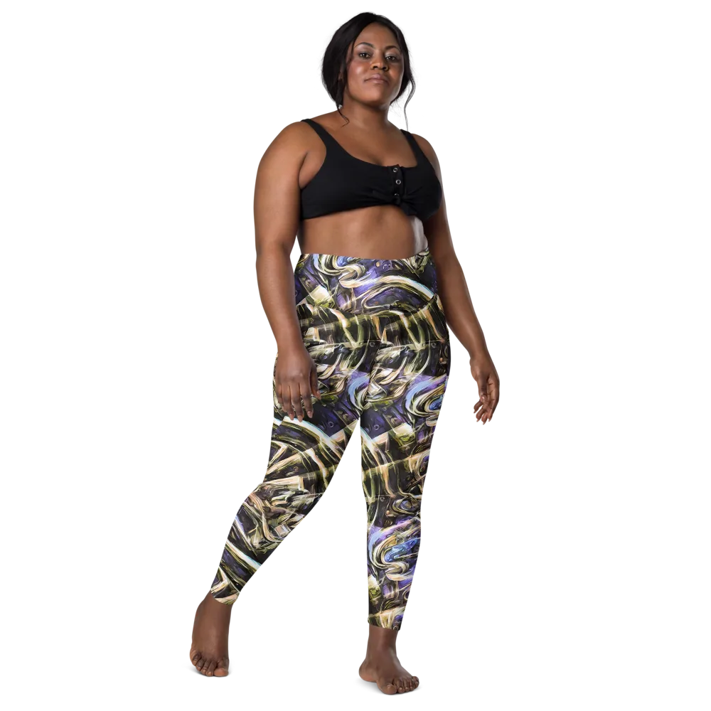 Violet Riptide on Leggings with Pockets — Front
