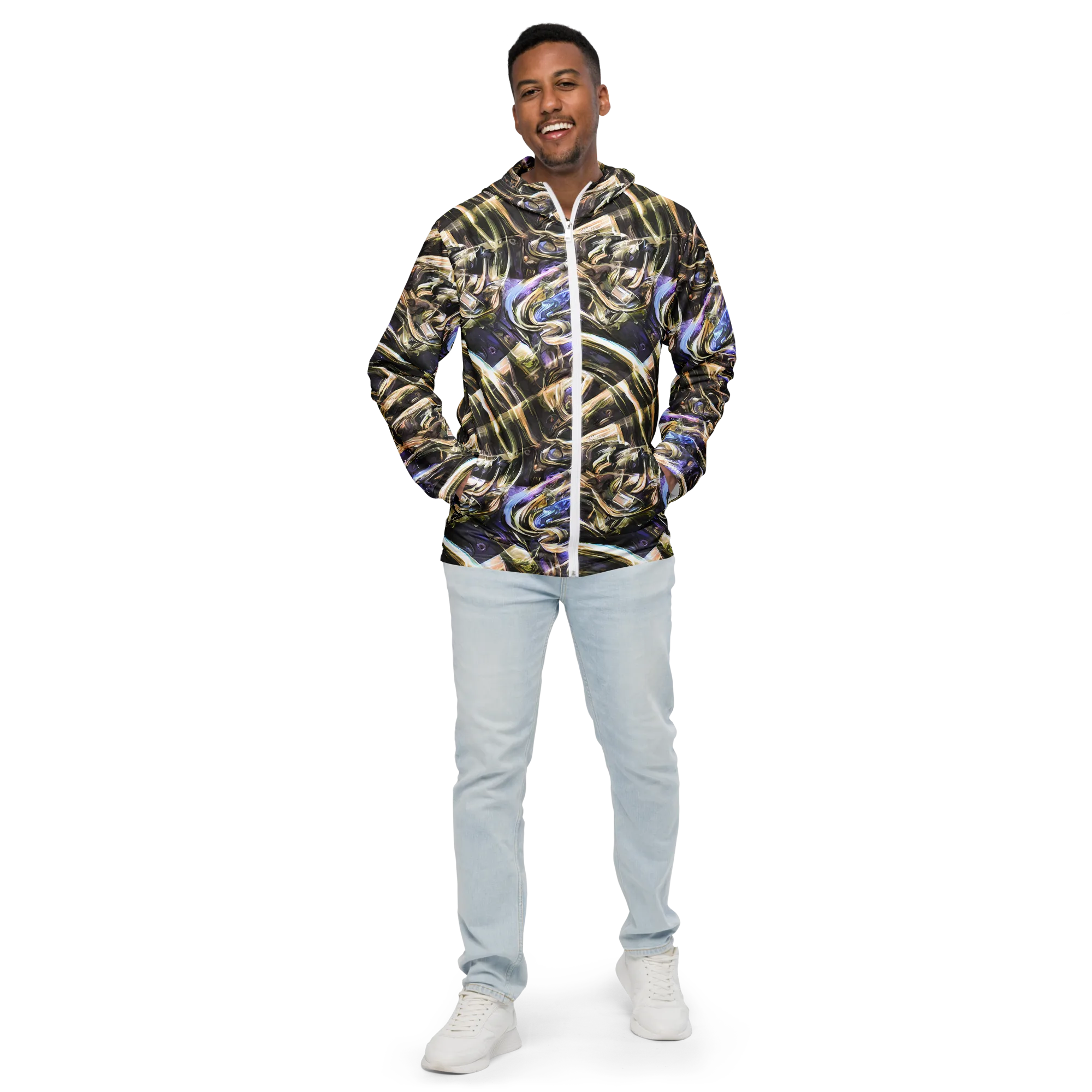 Violet Riptide on Men's Windbreaker — Front