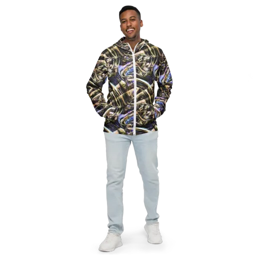 Violet Riptide on a Men's Windbreaker