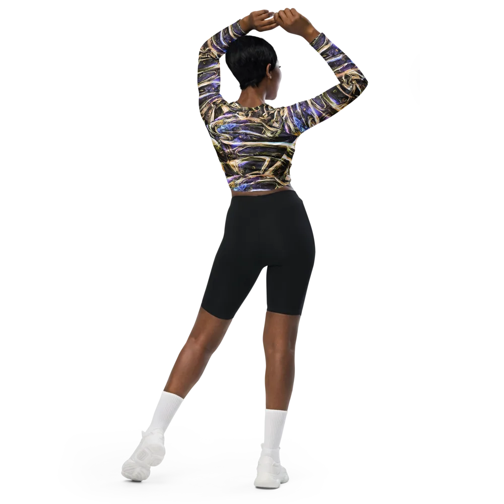 Violet Riptide on Long Sleeve Crop Top — Back