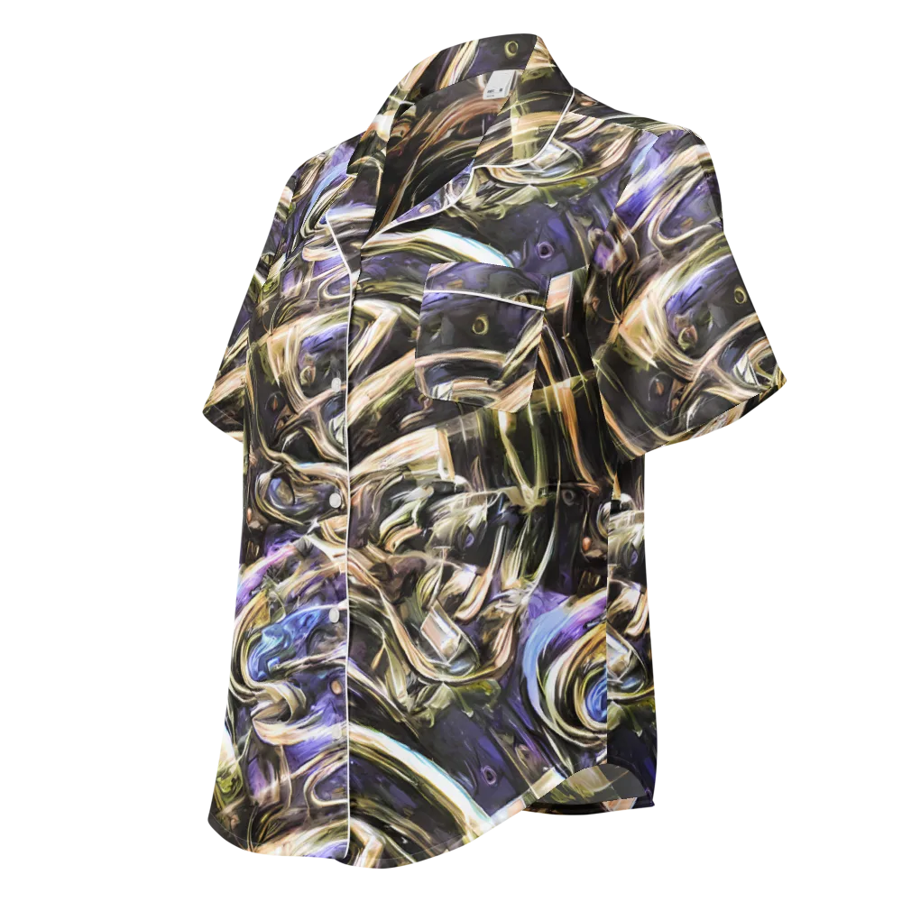 Violet Riptide on Women's Short Sleeve Pajama Top — Left Front
