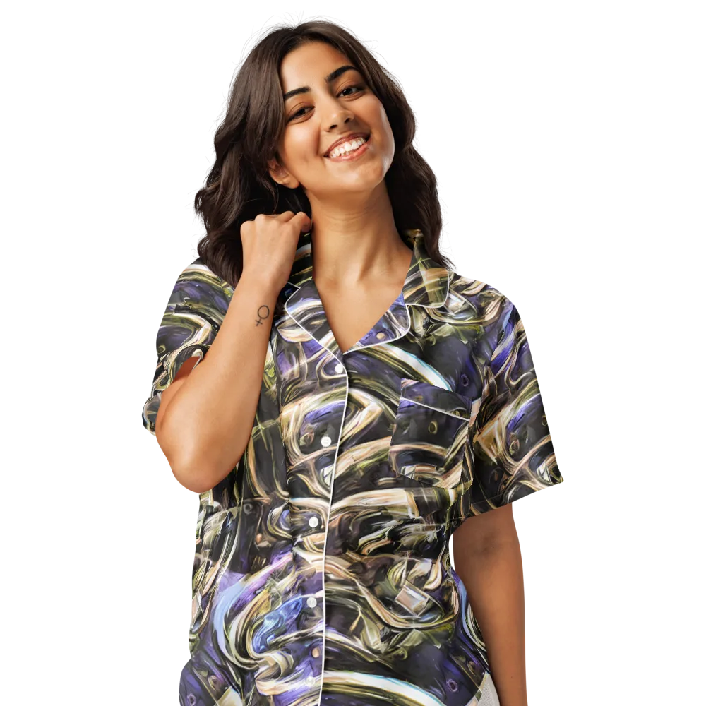 Violet Riptide on Women's Short Sleeve Pajama Top — Front