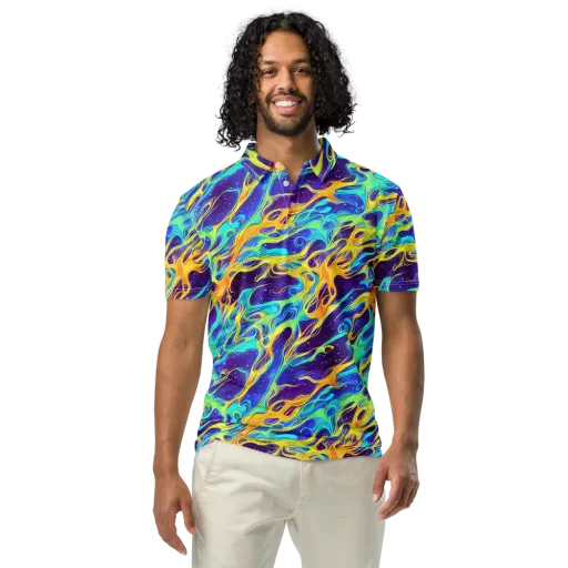Prism Orbit on a Men's Slim Fit Polo Shirt
