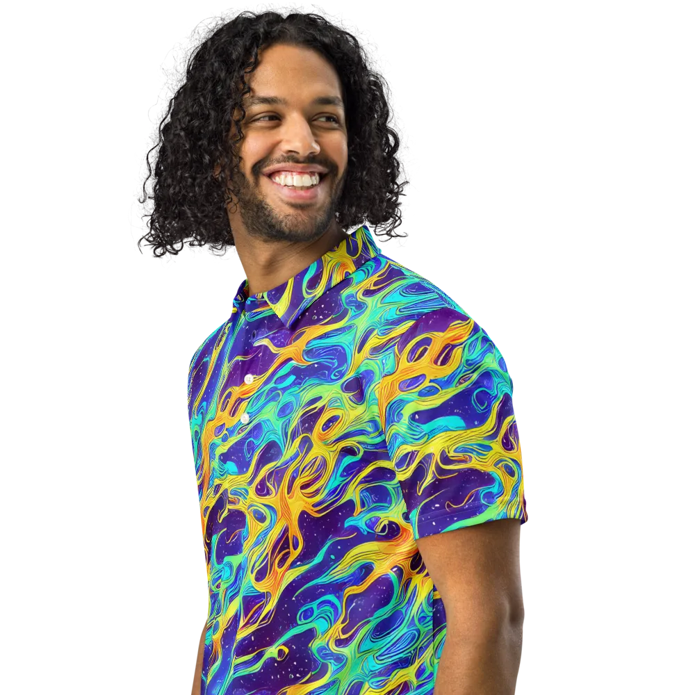 Prism Orbit on Men's Slim Fit Polo Shirt — Left Front